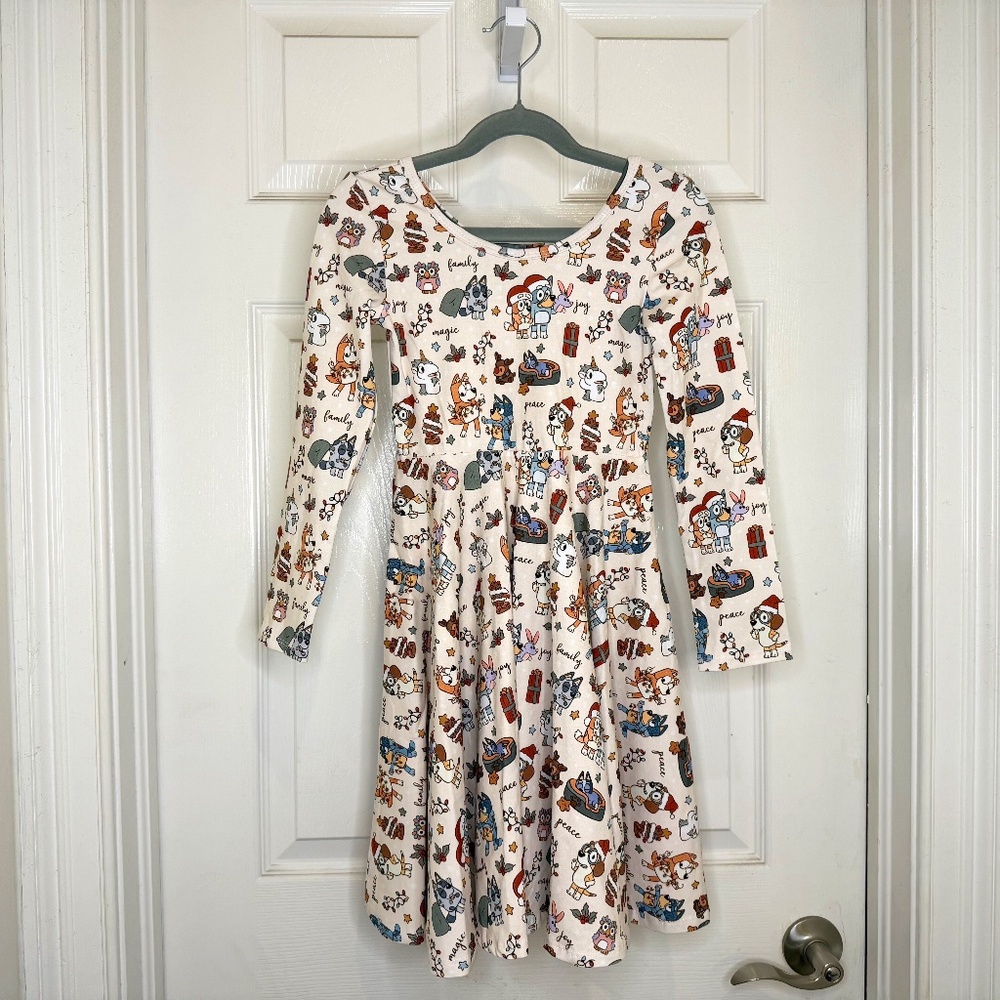 Wild Rich Kids Bluey Christmas Holiday Twirl Dress